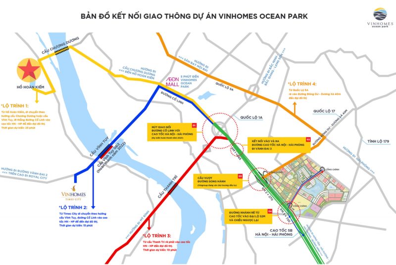 Bản đồ minh họa các thay đổi lớn về hạ tầng tại phía Đông Thủ đô