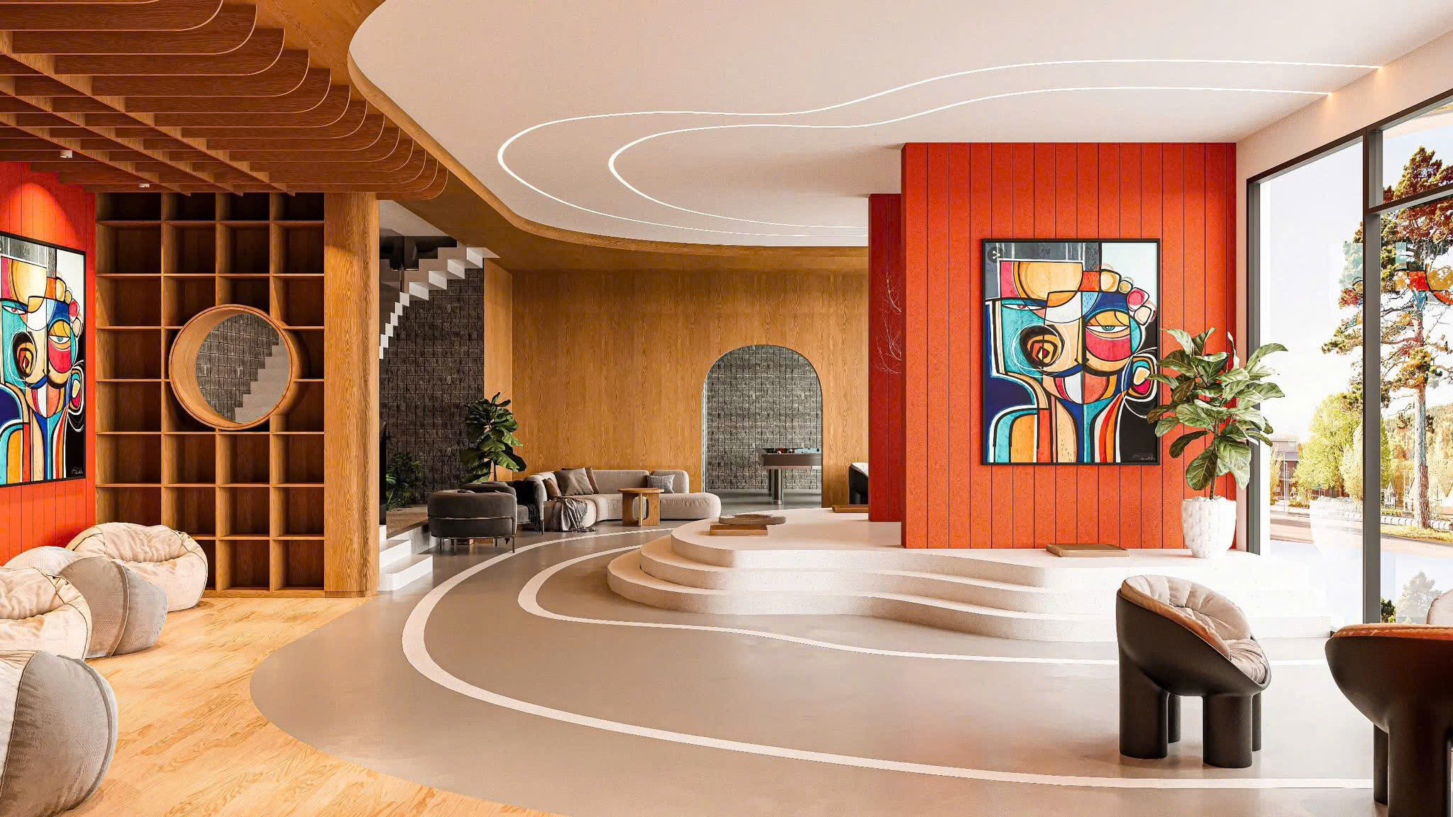 Khu chờ tiếp đón ở sảnh cư dân Greenera Southmark