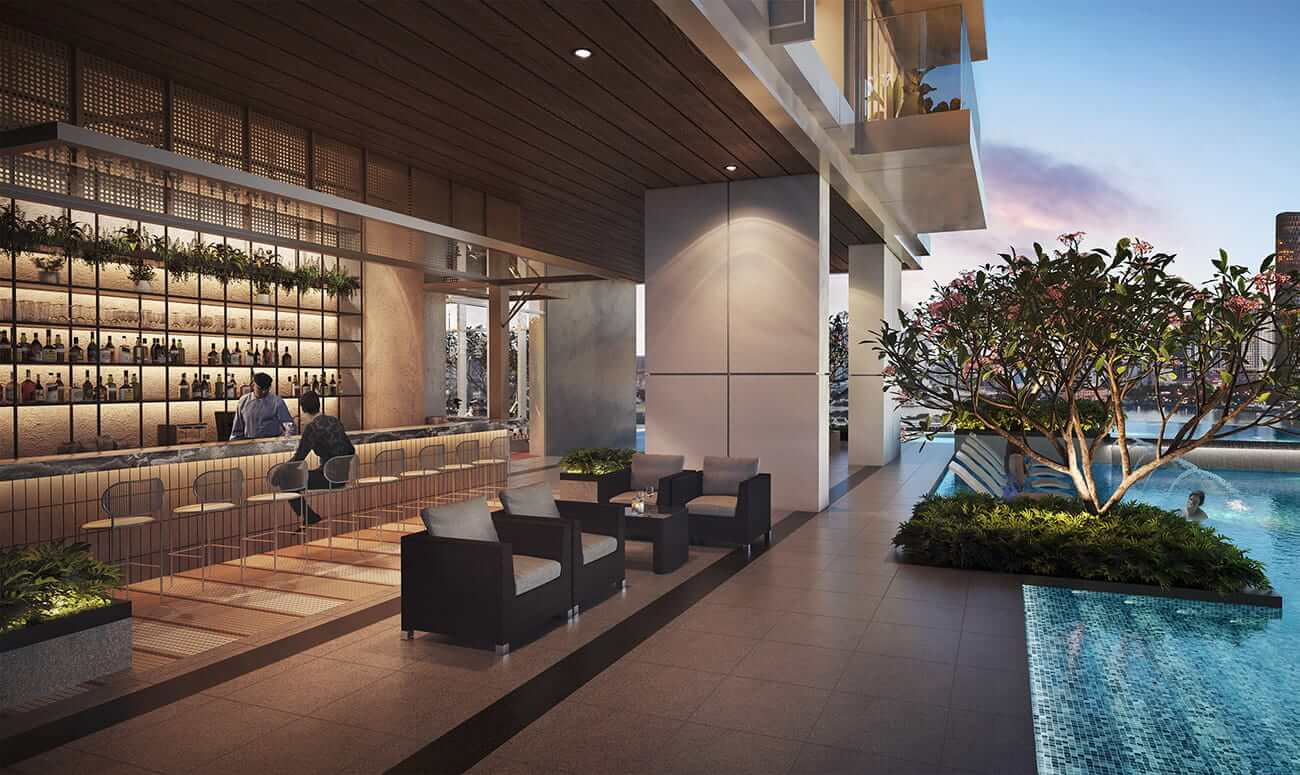 Quầy bar cực chill tại The Prive